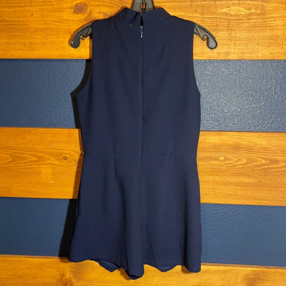 She + sky skirt romper. (Navy blue) - Picture 3 of 5